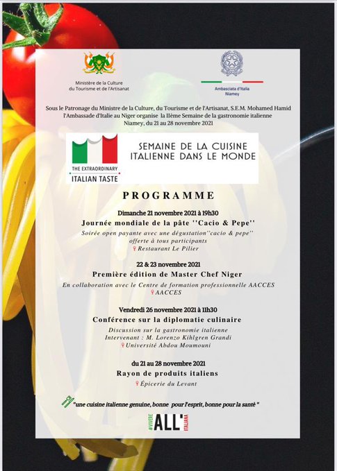 Semaine mondiale gastronomie Italienne BIS