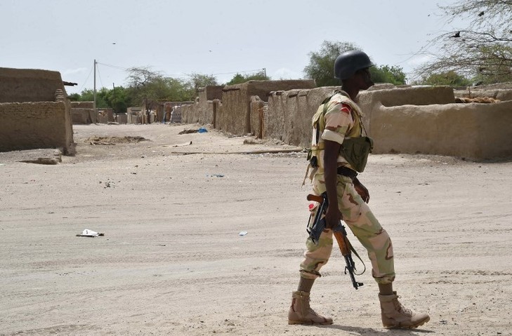 soldat nigerien patrouille village desert region Diffa