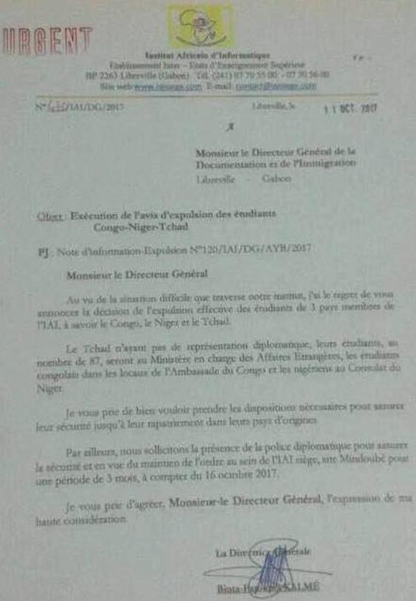Avis Expulsion lettre du Gabon1