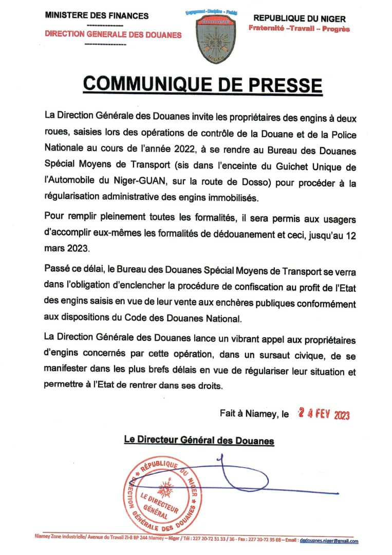 Communique presse douane 24 02 2023