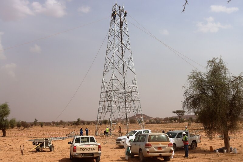 Travaux ligne 132 KV Kandaji Niamey