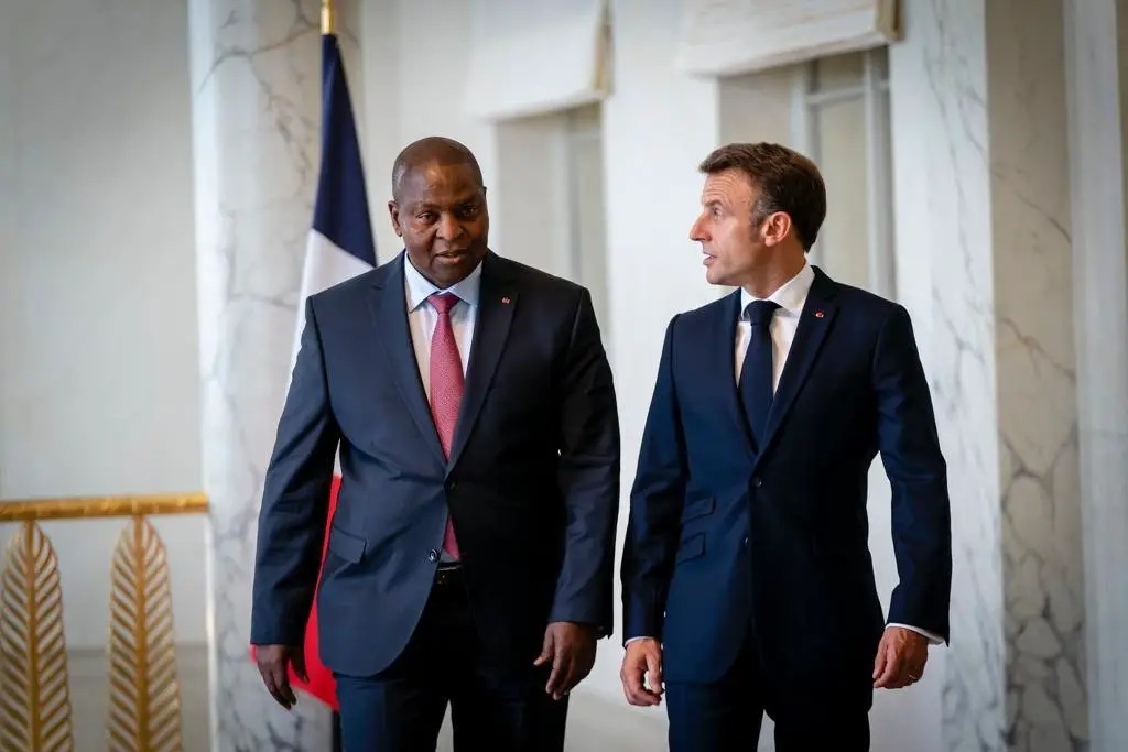 Faustin Archange Touadera et Macron
