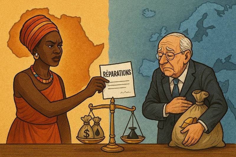 femme demande reparations colonial