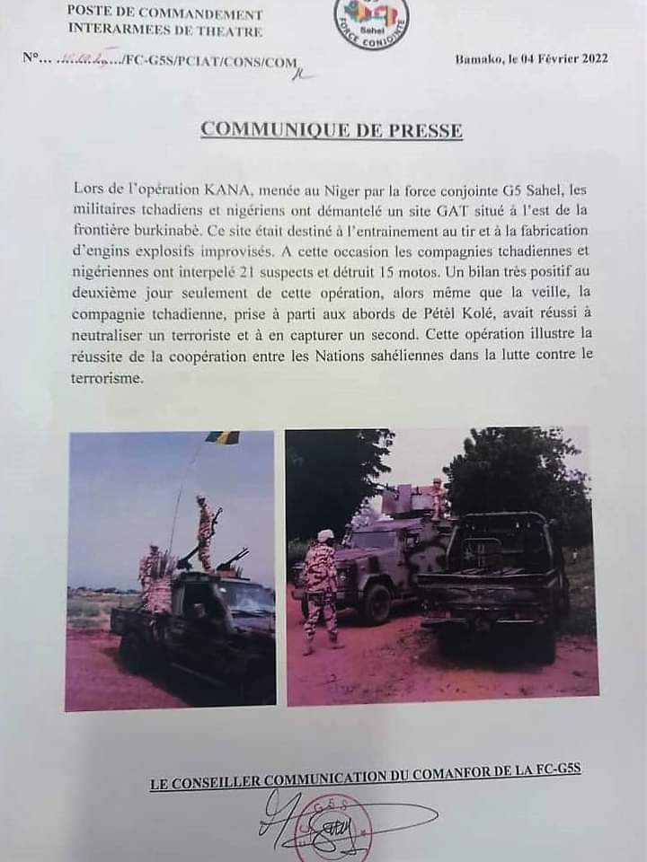 Communique Presse G5 Sahel 04 02 2022