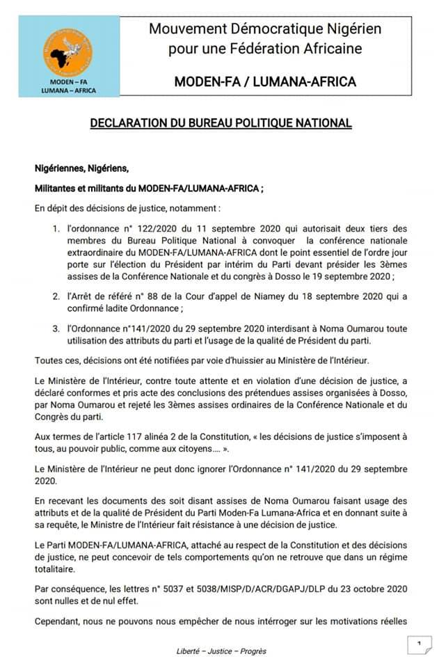 Declaratrion Lumana 24 10 2020 BIS