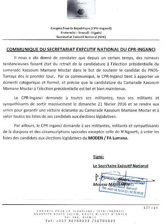 Communique CPR INGANCI