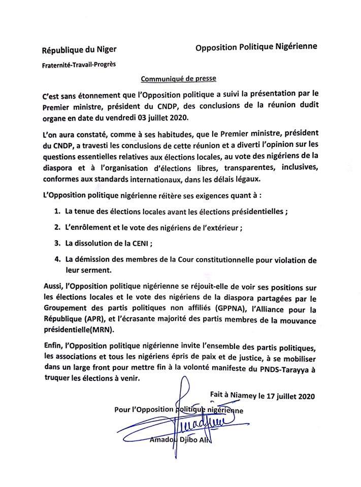 Communique presse opposition 17 07 2020