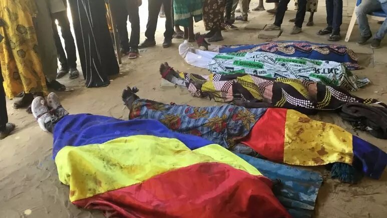 depouilles de manifestants tues lors manifestation NDjamena