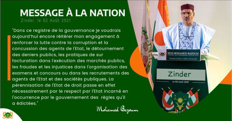 Bazoum Message nation 02 08 2021