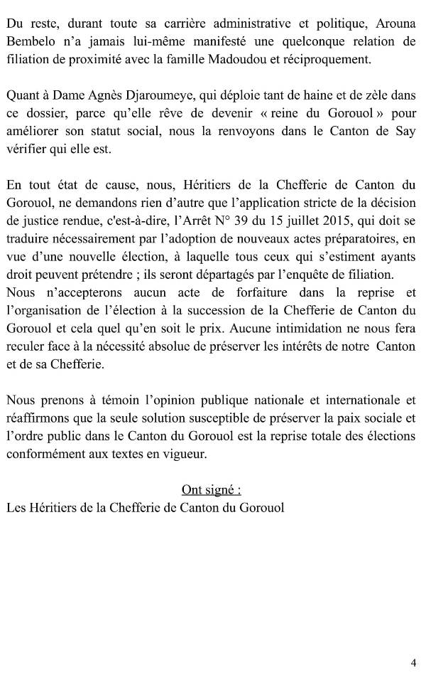 Communique des heretiers de la chefferie de Goroual-4