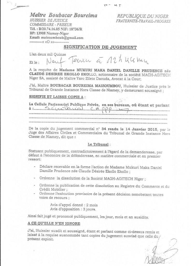 Signification de Jugement Page1