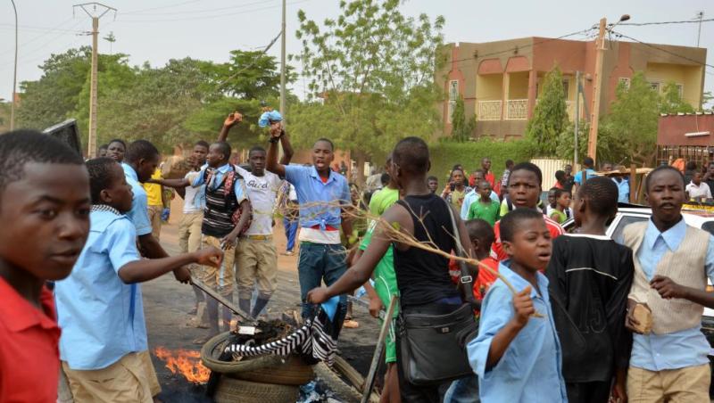 Etudiants nigeriens lors de la manifestatation