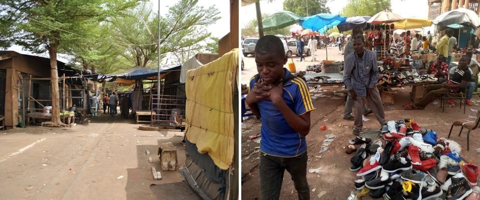 Grand marche de Niamey vide et activite min