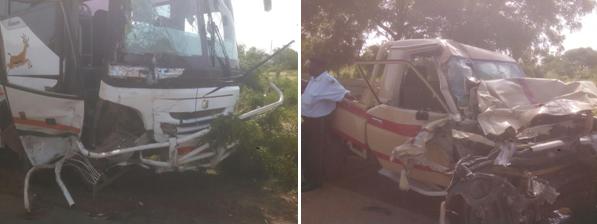 accident bus et vehicule militaire