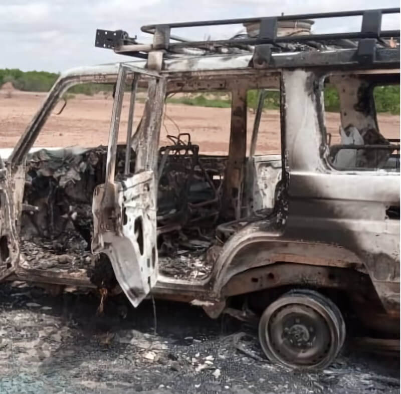 attaque de Koure vehicule incendie