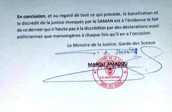 marou amadou reponse saman BIS1