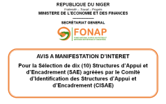 AVIS À MANIFESTATION D’INTÉRÊT  Pour la sélection de dix (10) Structures d’Appui et d’Encadrement (SAE) agréées par le Comité d’Identification des Structures d’Appui et d’Encadrement (CISAE)