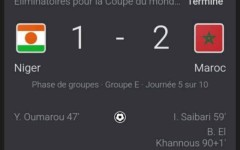 Le Niger s’incline face au Maroc (1-2) dans un match intense lors des éliminatoires de la Coupe du Monde 2026